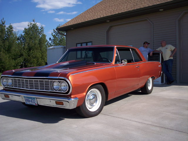 1965 Chevy Malibu installed windshield.